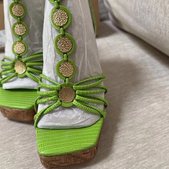 Jessica Simpson Green Lizard Heels Shoes Sexy Size 8.5 New - Picture 4 of 7